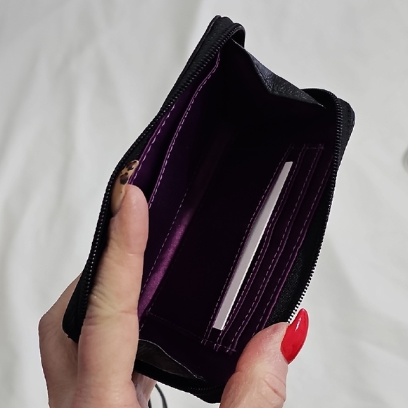 Coach Black Leather Wristlet with Gold Accents - Picture 5 of 9